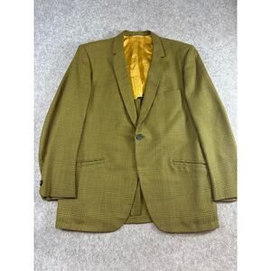 VINTAGE 70s Ratner California Blazer Jacket Mens 42R Green Plaid Sport Coat 60s
